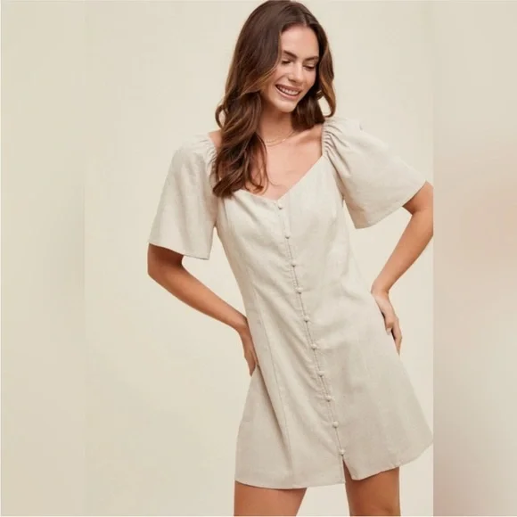cotton linen shift dresses The Shift Dress in Stretch Linen main image 0